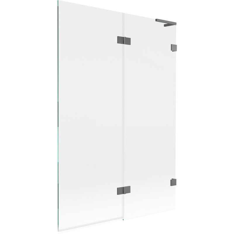 Mexen Lunar L 2-szárnyas, jobbos kádparaván 120 x 150 cm, átlátszó, gun metal - 897L-120-100-95-00-P