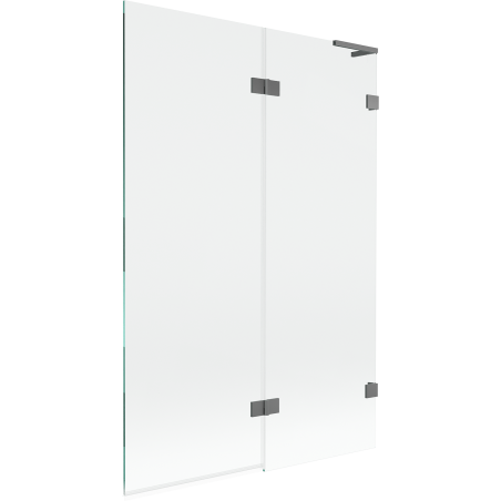 Mexen Lunar L 2-szárnyas, jobbos kádparaván 120 x 150 cm, átlátszó, gun metal - 897L-120-100-95-00-P