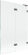 Mexen Lunar L 2-szárnyas, jobbos kádparaván 120 x 150 cm, átlátszó, gun metal - 897L-120-100-95-00-P