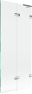 Mexen Lunar L fürdőkád paraván, 2-szárnyú, jobb oldali, 80 x 150 cm, átlátszó, króm - 897L-080-100-01-00-P