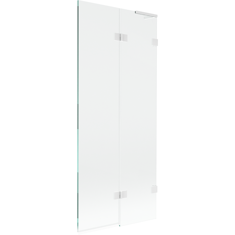 Mexen Lunar L kádparaván 2 szárnyú, jobb, 80 x 150 cm, átlátszó, fehér - 897L-080-100-20-00-P