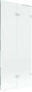 Mexen Lunar L paravan cadă dublu 2-canate dreapta 80 x 150 cm, transparent, alb - 897L-080-100-20-00-P