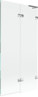 Mexen Lunar L kádparaván - 2 szárnyú, jobb oldali, 90 x 150 cm, átlátszó, króm - 897L-090-100-01-00-P