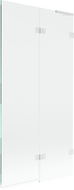 Mexen Lunar L paravan de baie cu 2 uși dreapta 90 x 150 cm, transparent, alb - 897L-090-100-20-00-P