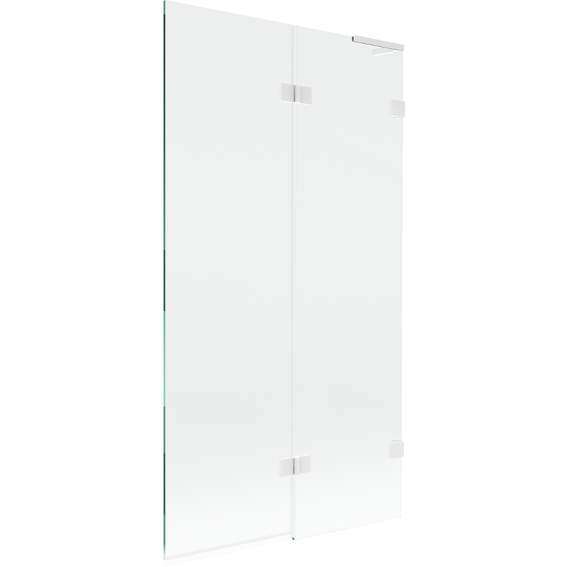 Mexen Lunar L kádparaván 2-szárnyú jobb 100 x 150 cm, átlátszó, fehér - 897L-100-100-20-00-P