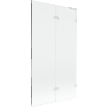 Mexen Lunar L kádparaván 2-szárnyú jobb 100 x 150 cm, átlátszó, fehér - 897L-100-100-20-00-P