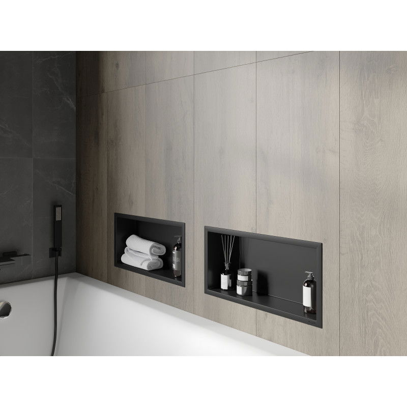 Mexen X-Wall-R raft încastrat cu flanșă 45 x 20 cm, negru - 1970452010