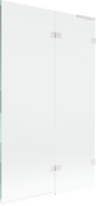 Mexen Lunar L panou de cadă cu 2 canaturi dreapta 110 x 150 cm, transparent, alb - 897L-110-100-20-00-P