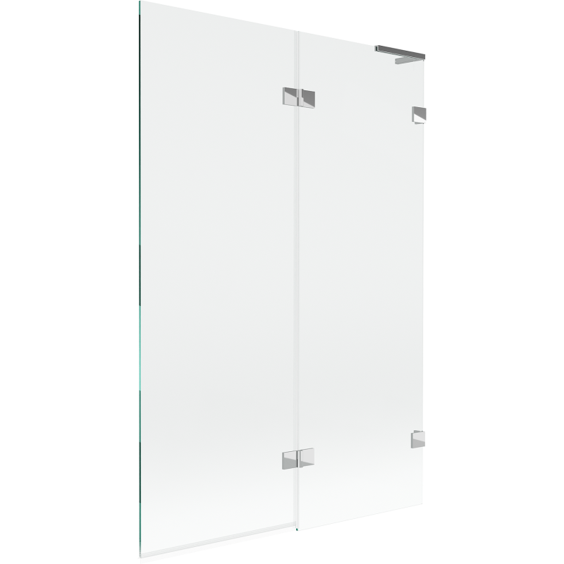 Mexen Lunar L fürdőkád paraván 2-szárnyú jobb 120 x 150 cm, áttetsző, króm - 897L-120-100-01-00-P