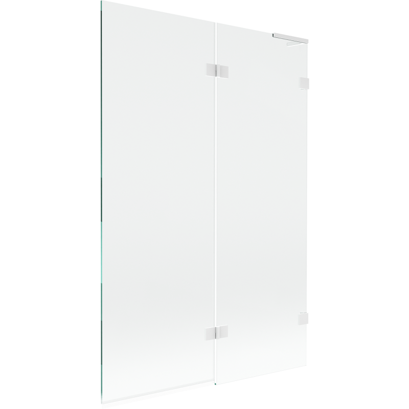 Mexen Lunar L kádparaván 2-szárnyú jobboldali 120 x 150 cm, átlátszó, fehér - 897L-120-100-20-00-P