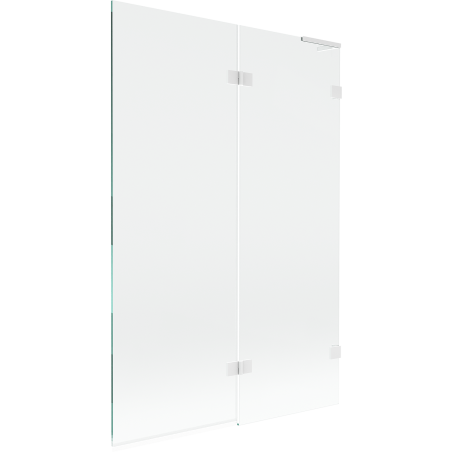Mexen Lunar L 2-szárnyú jobb fürdőszobai paraván 120 x 150 cm, átlátszó, fehér - 897L-120-100-20-00-P