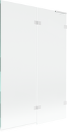 Mexen Lunar L kádparaván 2-szárnyú jobboldali 120 x 150 cm, átlátszó, fehér - 897L-120-100-20-00-P