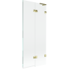 Mexen Lunar L kádparaván, 2 szárnyas, jobbos, 80 x 150 cm, átlátszó, arany - 897L-080-100-50-00-P