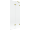 Paravan de cadă Mexen Lunar L, cu 2 panouri, dreapta 80 x 150 cm, transparent, auriu periat - 897L-080-100-55-00-P