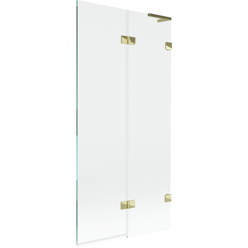 Mexen Lunar L kádparaván 2-szárnyú jobbos 90 x 150 cm, átlátszó, arany - 897L-090-100-50-00-P
