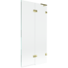 Mexen Lunar L ecran de baie 2-panou drept 90 x 150 cm, transparent, auriu - 897L-090-100-50-00-P