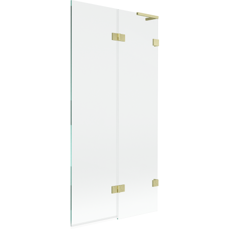 Mexen Lunar L paravan pentru cadă, 2 panouri, dreapta 90 x 150 cm, transparent, auriu periat - 897L-090-100-55-00-P