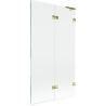 Mexen Lunar L paravan cadă cu 2 uși, dreapta 100 x 150 cm, transparent, auriu - 897L-100-100-50-00-P