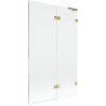 Perete despărțitor de cadă Mexen Lunar L cu 2 canaturi, dreapta 110 x 150 cm, transparent, auriu - 897L-110-100-50-00-P