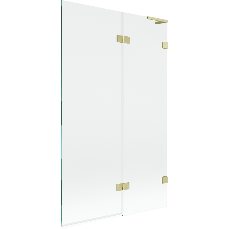 Mexen Lunar L paravan de cadă cu 2 aripi dreapta 110 x 150 cm, transparent, auriu periat - 897L-110-100-55-00-P