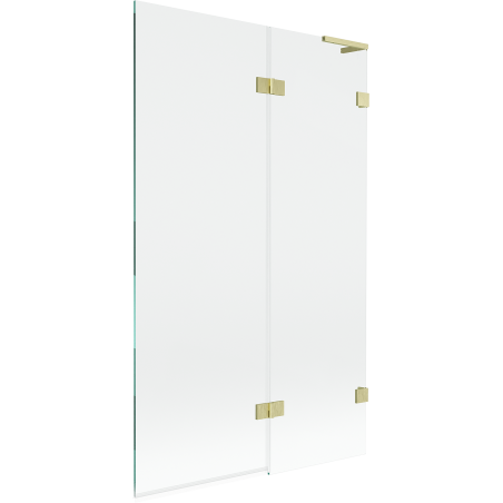 Mexen Lunar L paravan de cadă cu 2 aripi dreapta 110 x 150 cm, transparent, auriu periat - 897L-110-100-55-00-P