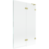 Mexen Lunar L paravan de cadă cu 2 aripi dreapta 110 x 150 cm, transparent, auriu periat - 897L-110-100-55-00-P
