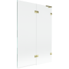 Mexen Lunar L 2 szárnyú fürdőkád paraván, jobb, 120 x 150 cm, átlátszó, arany - 897L-120-100-50-00-P