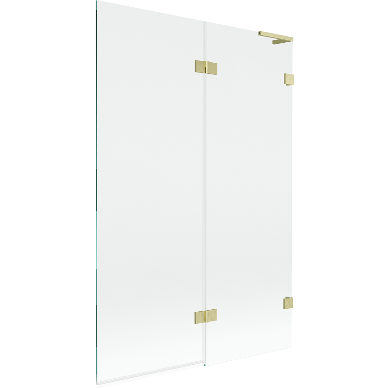 Mexen Lunar L panou de cadă 2-canaturi dreapta 120 x 150 cm, transparent, auriu periat - 897L-120-100-55-00-P