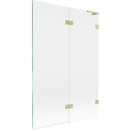 Mexen Lunar L panou de cadă 2-canaturi dreapta 120 x 150 cm, transparent, auriu periat - 897L-120-100-55-00-P