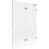 Mexen Lunar L panou de cadă 2-canaturi dreapta 120 x 150 cm, transparent, auriu periat - 897L-120-100-55-00-P