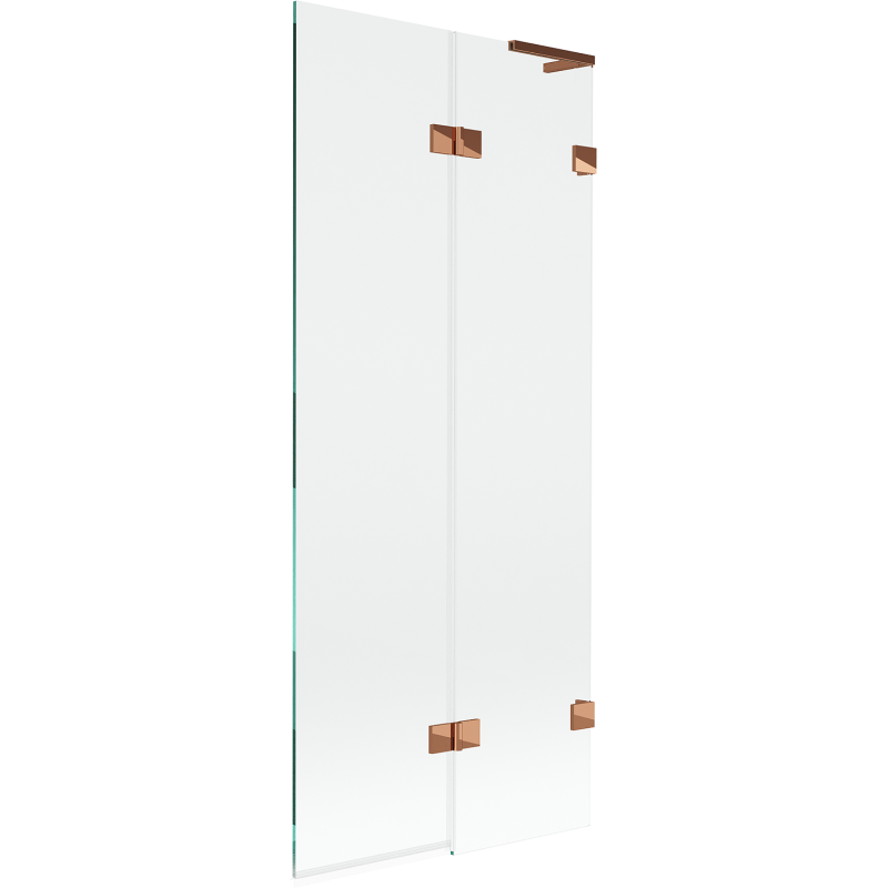 Mexen Lunar L kádparaván 2-szárnyú jobb 80 x 150 cm, átlátszó, rózsaarany - 897L-080-100-60-00-P