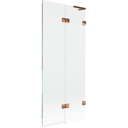 Mexen Lunar L kádparaván 2-szárnyú jobb 80 x 150 cm, átlátszó, rózsaarany - 897L-080-100-60-00-P