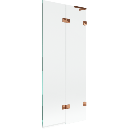 Paravan cadă Mexen Lunar L, cu 2 uși, dreapta 80 x 150 cm, transparent, aur roz - 897L-080-100-60-00-P