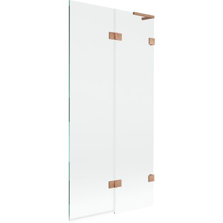 Mexen Lunar L 2-szárnyú kádparaván jobb oldali 90 x 150 cm, átlátszó, kefe hatású réz - 897L-090-100-65-00-P