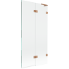Mexen Lunar L paravan cadă 2-canate dreapta 90 x 150 cm, transparent, cupru periat - 897L-090-100-65-00-P