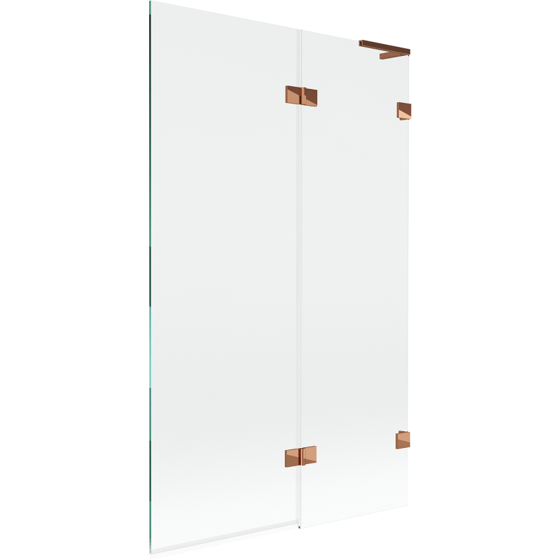 Mexen Lunar L kádparaván 2-szárnyú jobb 110 x 150 cm, átlátszó, rózsaarany - 897L-110-100-60-00-P