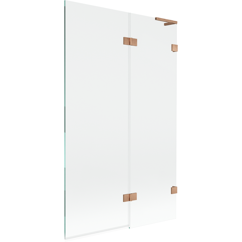 Mexen Lunar L paravan de baie pliabil cu 2 aripi drept 110 x 150 cm, transparent, cupru periat - 897L-110-100-65-00-P