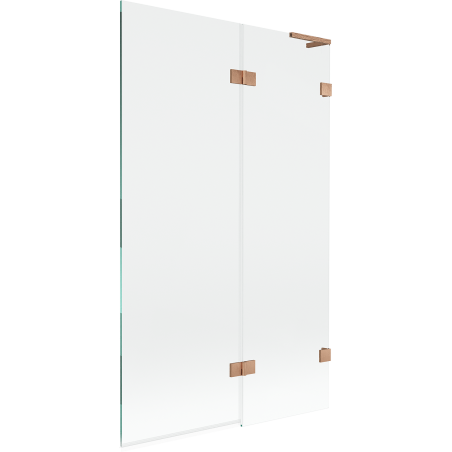Mexen Lunar L paravan de baie pliabil cu 2 aripi drept 110 x 150 cm, transparent, cupru periat - 897L-110-100-65-00-P