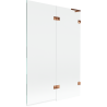 Mexen Lunar L paravan cadă 2-pliant dreapta 120 x 150 cm, transparent, aur roz - 897L-120-100-60-00-P