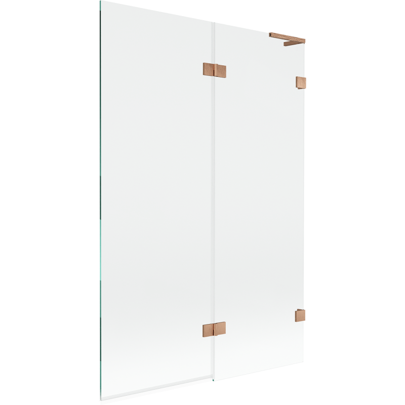 Mexen Lunar L kádparaván 2-szárnyú jobb 120 x 150 cm, átlátszó, kefe réz - 897L-120-100-65-00-P
