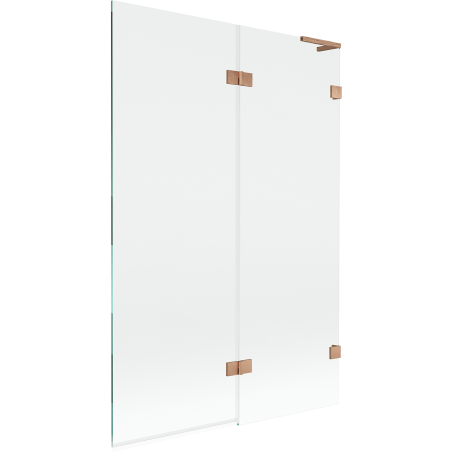 Mexen Lunar L paravan cadă de baie cu 2 uși dreapta 120 x 150 cm, transparent, cupru periat - 897L-120-100-65-00-P