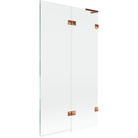 Mexen Lunar L kádparaván, 2-szárnyú, jobbos, 100 x 150 cm, átlátszó, rózsaarany - 897L-100-100-60-00-P