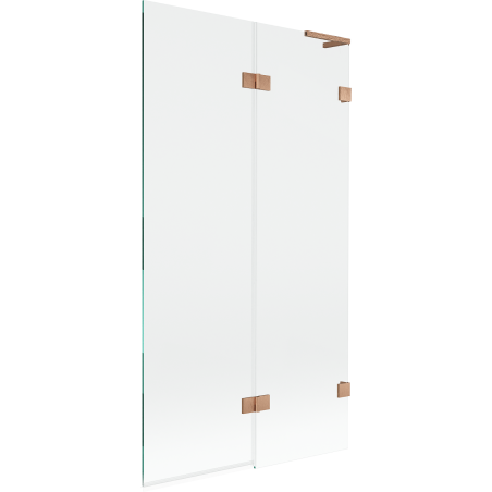 Mexen Lunar L paravan cadă, 2 uși, dreapta, 100 x 150 cm, transparent, cupru periat - 897L-100-100-65-00-P