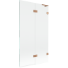 Mexen Lunar L paravan cadă 2-pliabil dreapta 100 x 150 cm, transparent, cupru periat - 897L-100-100-65-00-P