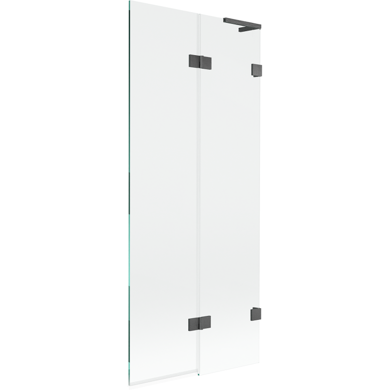 Mexen Lunar L kétszárnyú kádparaván 2-szárnyas jobb 80 x 150 cm, átlátszó, gun szürke kefélt - 897L-080-100-66-00-P