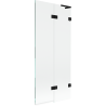 Mexen Lunar L paravan cadă cu 2 foi drept 80 x 150 cm, transparent, negru - 897L-080-100-70-00-P