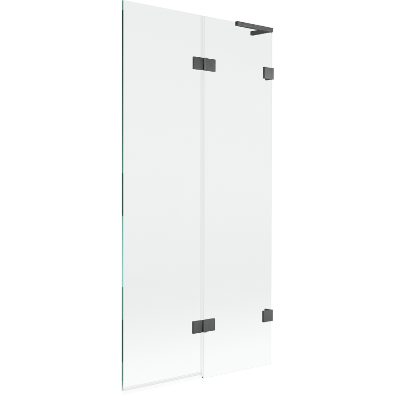 Mexen Lunar L kétpaneles fürdőszobai paraván 2-szárnyú jobb 90 x 150 cm, áttetsző, pisztoly szürke kefés - 897L-090-100-66-00-P