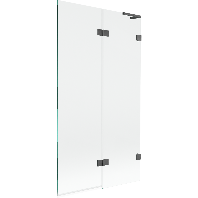 Panou de duș cu două aripi Mexen Lunar L dreapta 100 x 150 cm, transparent, gri periat - 897L-100-100-66-00-P