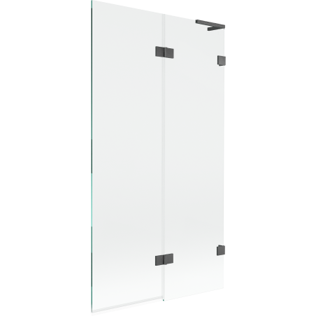 Mexen Lunar L fürdőkádparaván 2-szárnyú jobb 100 x 150 cm, átlátszó, gun gray kefe - 897L-100-100-66-00-P