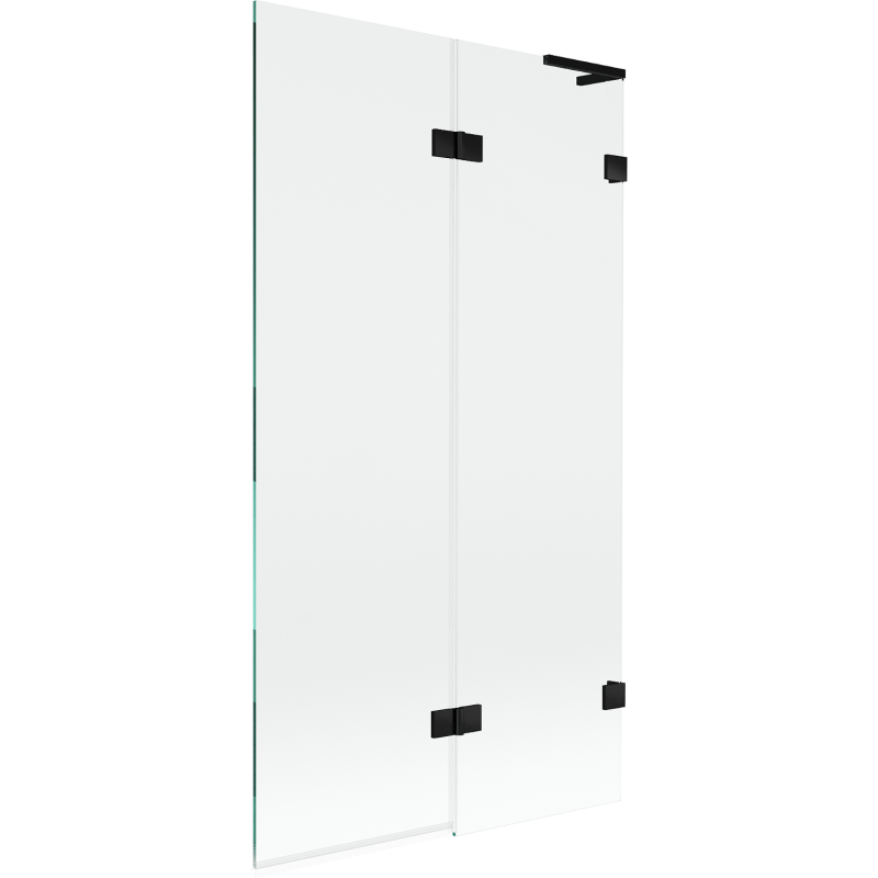 Mexen Lunar L paravan cadă cu 2 uși rabatabile dreapta 100 x 150 cm, transparent, negru - 897L-100-100-70-00-P
